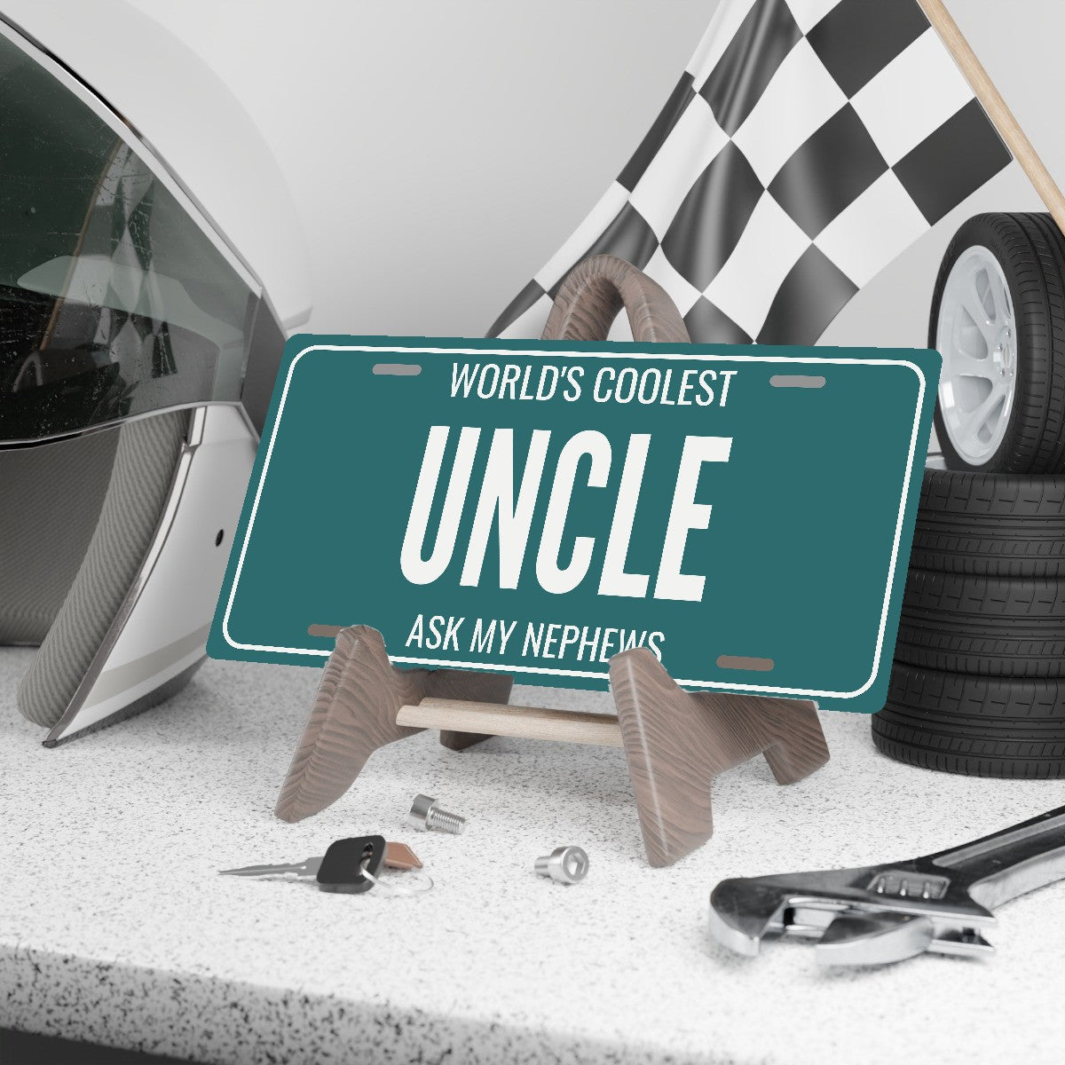 World's Coolest Uncle Personalized License Plate - 12 x 6 in aluminum license plate