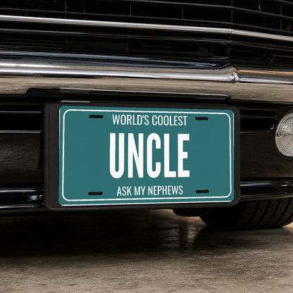 World's Coolest Uncle Personalized License Plate - 12 x 6 in aluminum license plate