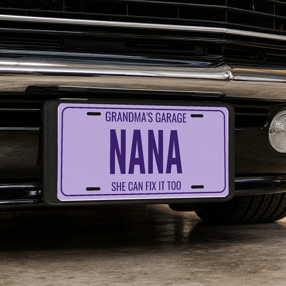 Grandma's Garage Nana Personalized License Plate - 12 x 6 in aluminum license plate