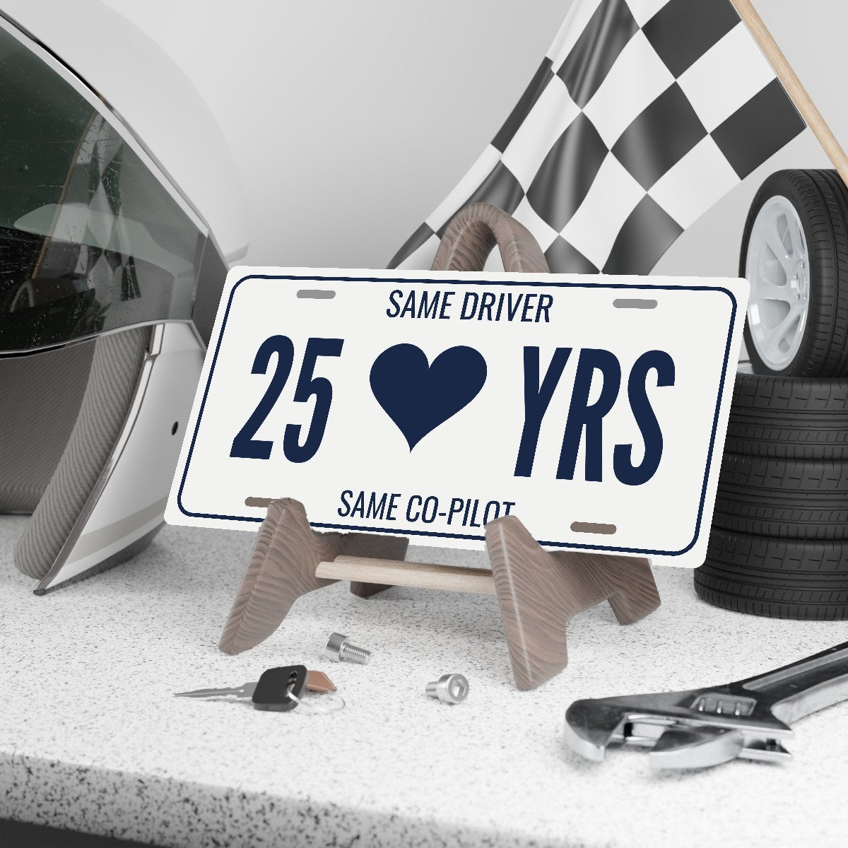 Same Driver 25 Yrs Anniversary License Plate - 12 x 6 in aluminum license plate