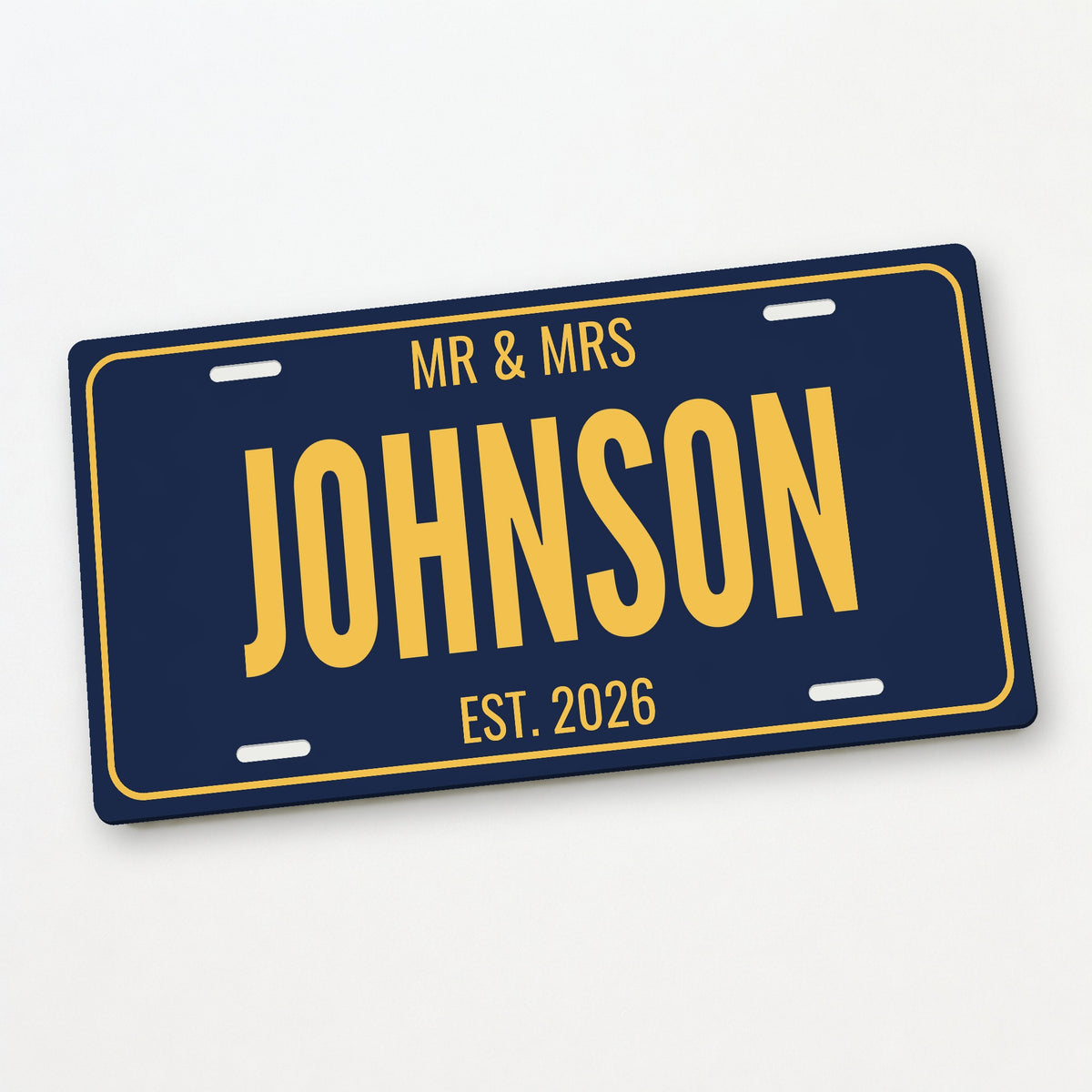 Mr & Mrs Johnson Anniversary License Plate - 12 x 6 in aluminum license plate