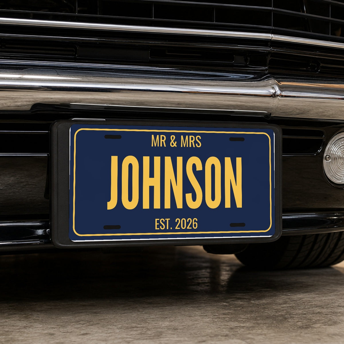 Mr & Mrs Johnson Anniversary License Plate - 12 x 6 in aluminum license plate