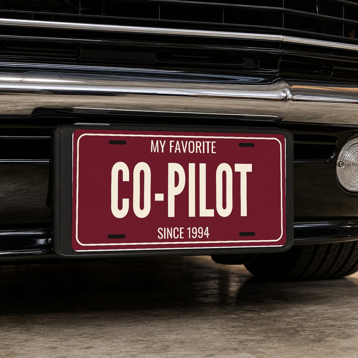 My Favorite Co-Pilot Anniversary License Plate - 12 x 6 in aluminum license plate