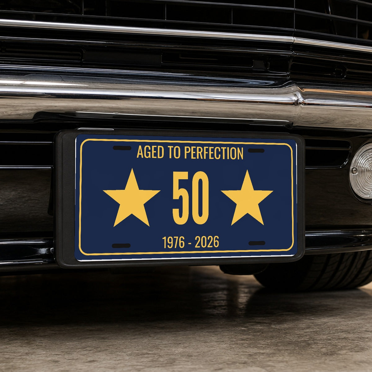 Aged To Perfection 50 Birthday License Plate - 12 x 6 in aluminum license plate