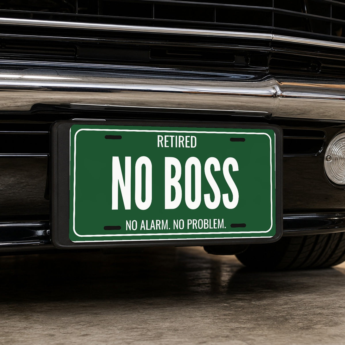 Retired No Boss Retirement License Plate - 12 x 6 in aluminum license plate