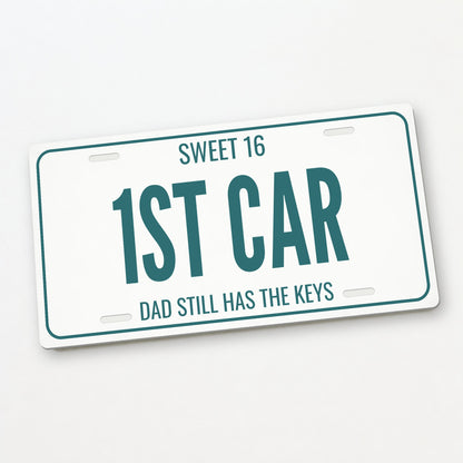 Sweet 16 1st Car Birthday License Plate - 12 x 6 in aluminum license plate