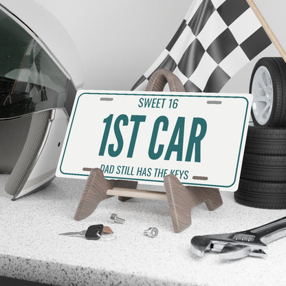 Sweet 16 1st Car Birthday License Plate - 12 x 6 in aluminum license plate