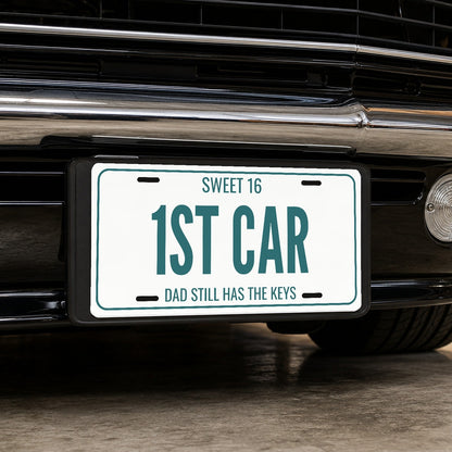 Sweet 16 1st Car Birthday License Plate - 12 x 6 in aluminum license plate