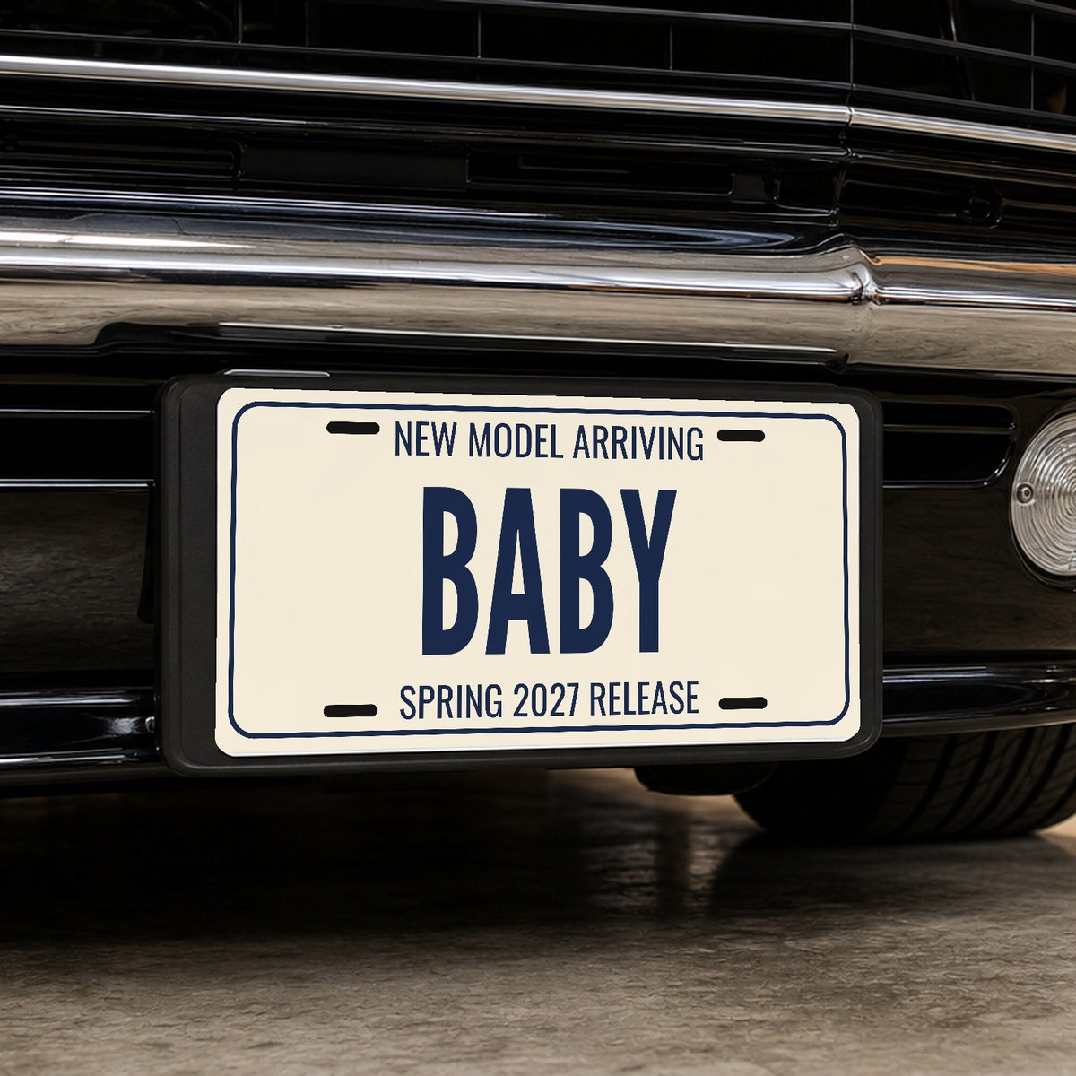New Model Arriving Baby Baby Announcement License Plate - 12 x 6 in aluminum license plate