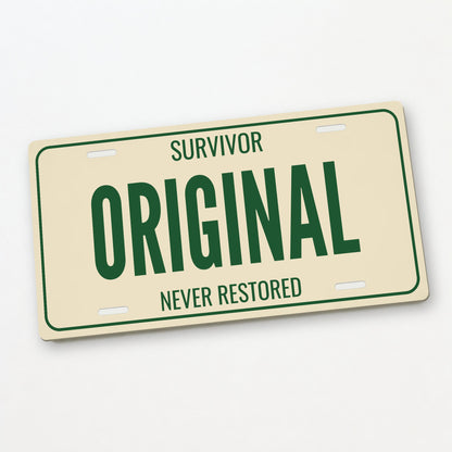Survivor Original Car Show License Plate - 12 x 6 in aluminum license plate