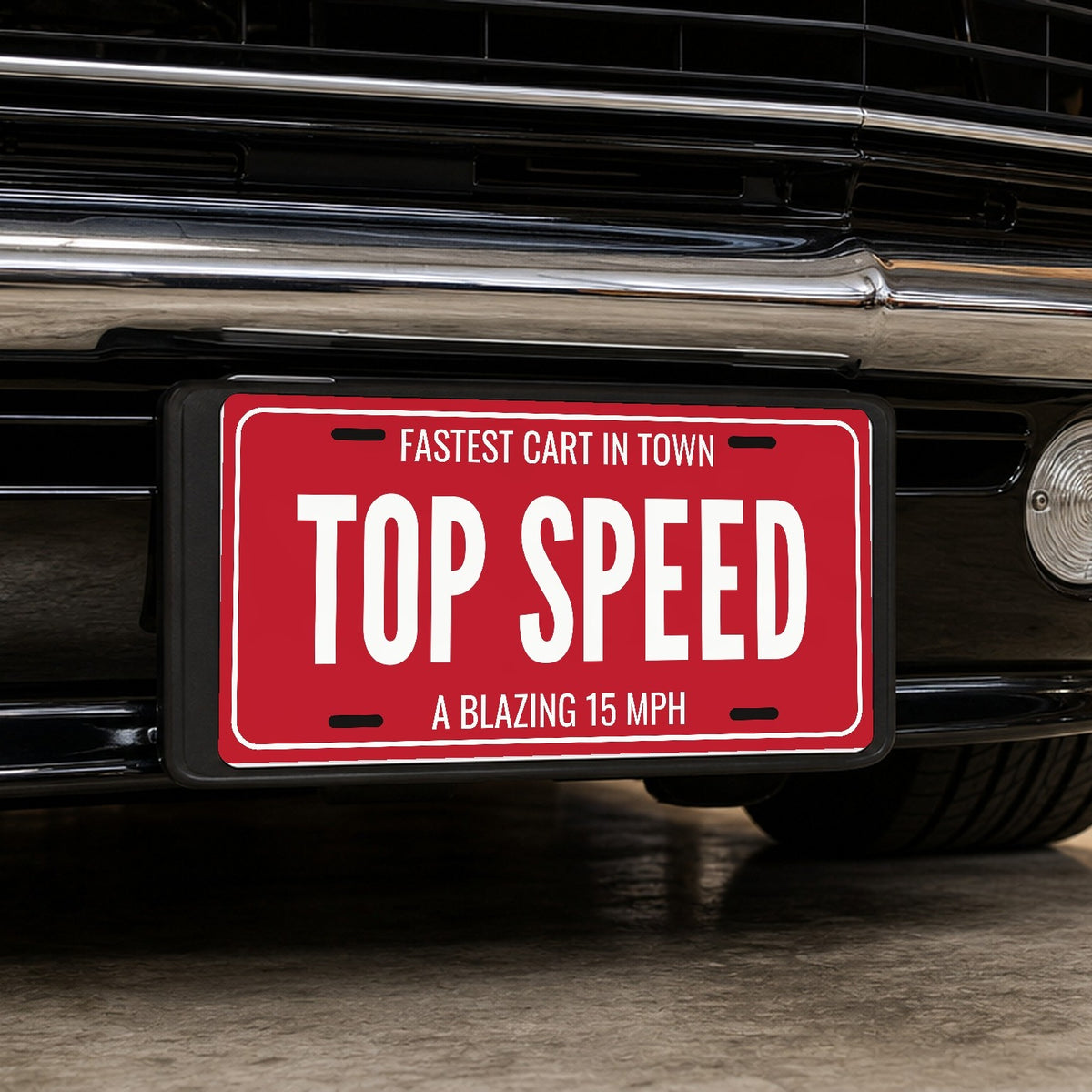 Fastest Cart In Town Top Speed Golf Cart License Plate - 12 x 6 in aluminum license plate