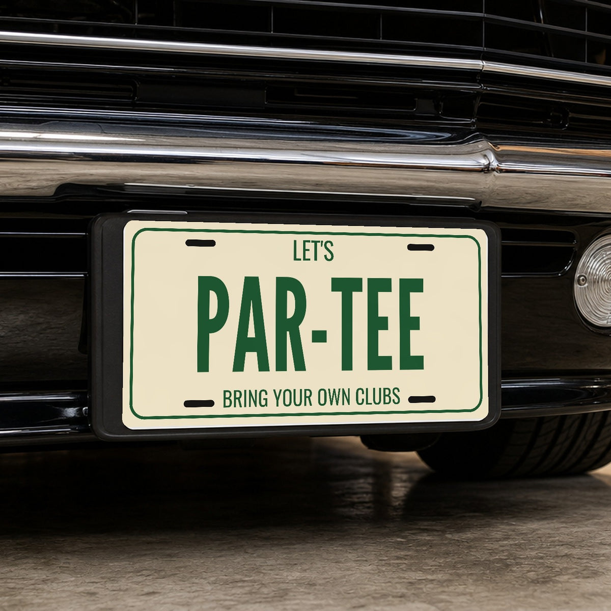 Let's Par-Tee Golf Cart License Plate - 12 x 6 in aluminum license plate