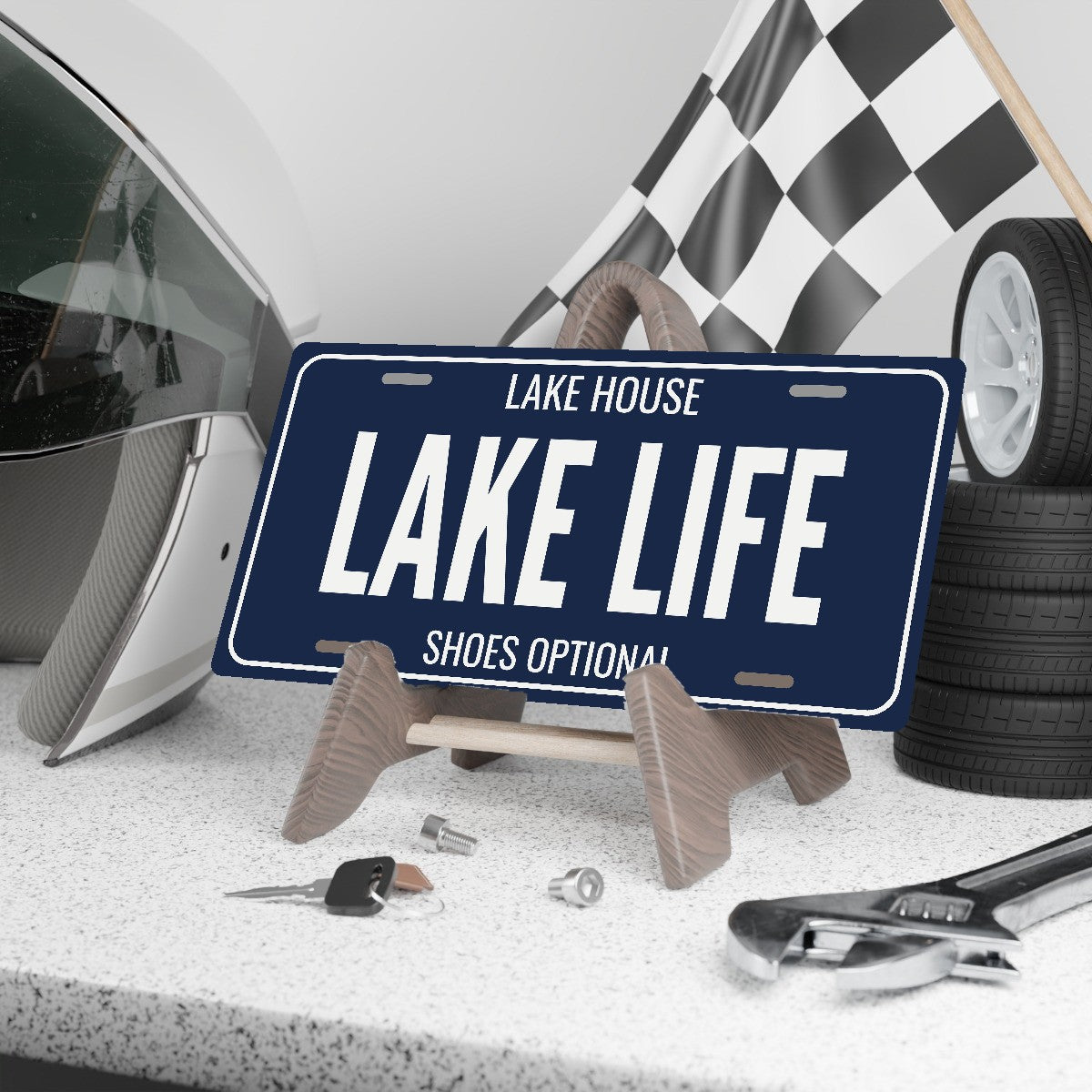 Lake House Lake Life Lake House License Plate Sign - 12 x 6 in aluminum license plate