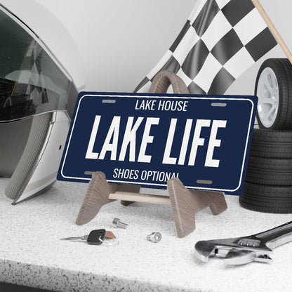 Lake House Lake Life Lake House License Plate Sign - 12 x 6 in aluminum license plate