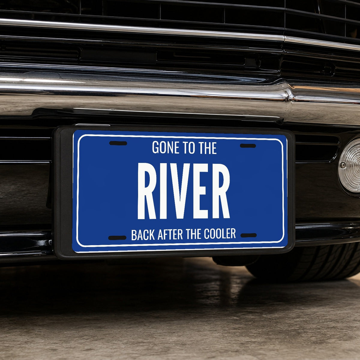 Gone To The River River License Plate Sign - 12 x 6 in aluminum license plate