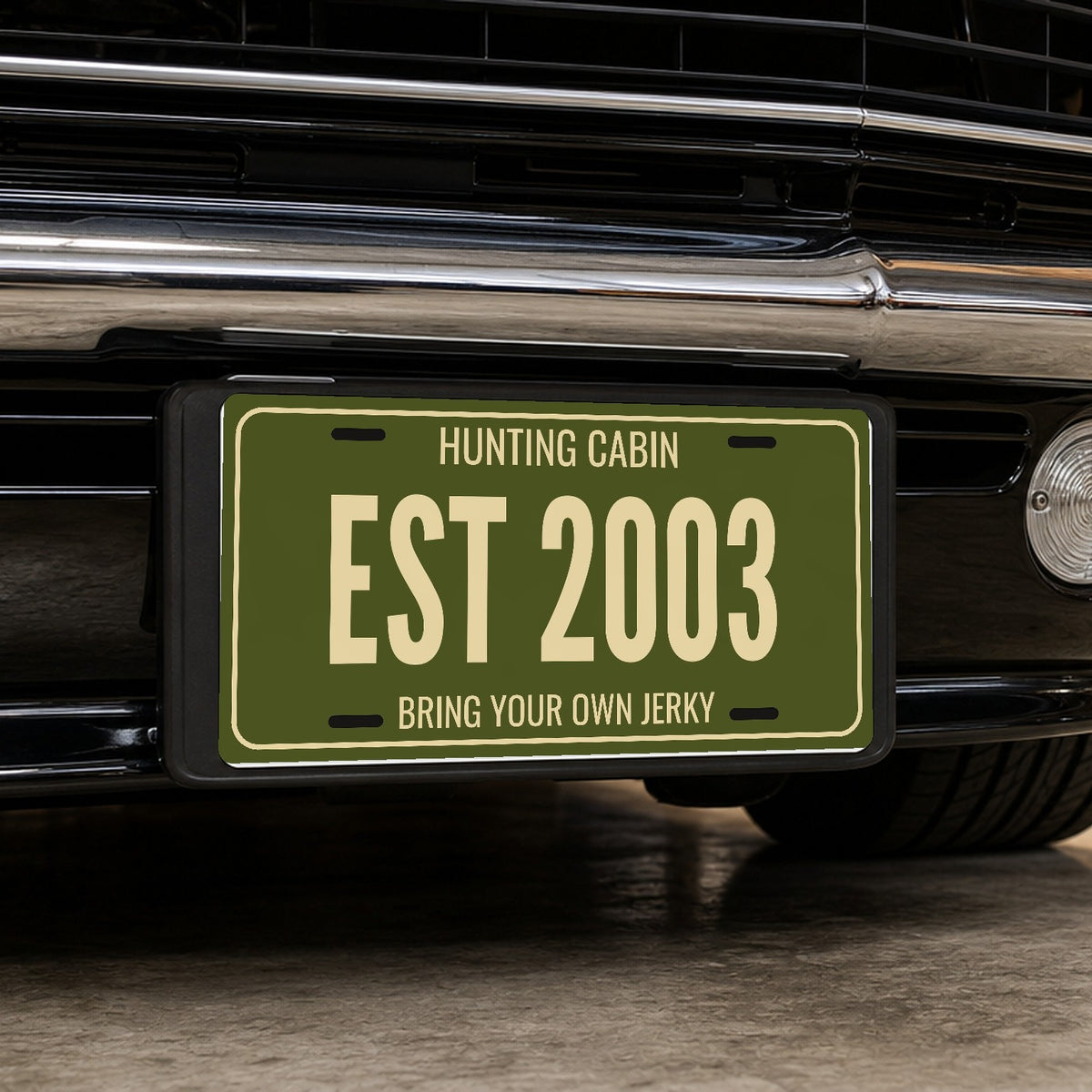 Hunting Cabin Est 2003 Hunting Cabin License Plate Sign - 12 x 6 in aluminum license plate