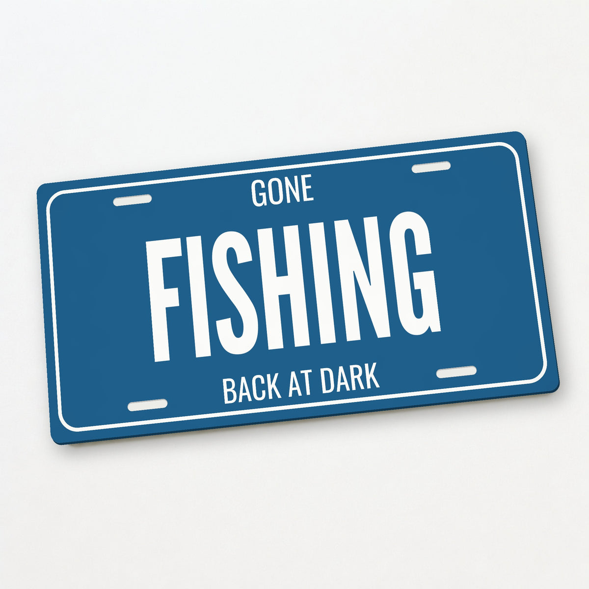 Gone Fishing Fishing License Plate - 12 x 6 in aluminum license plate