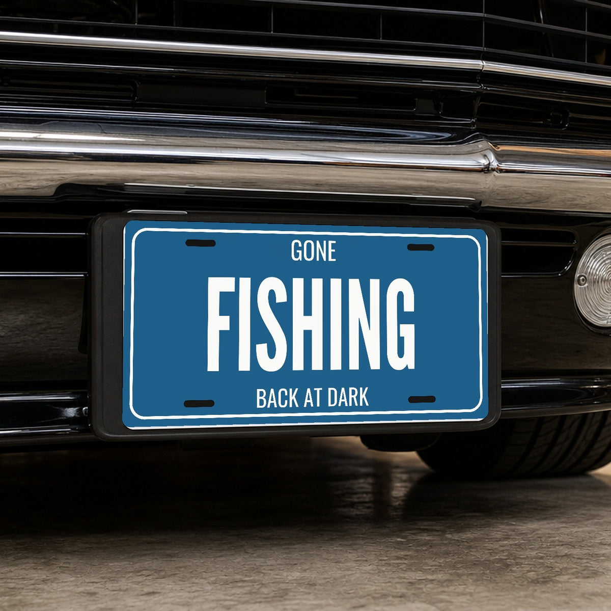Gone Fishing Fishing License Plate - 12 x 6 in aluminum license plate