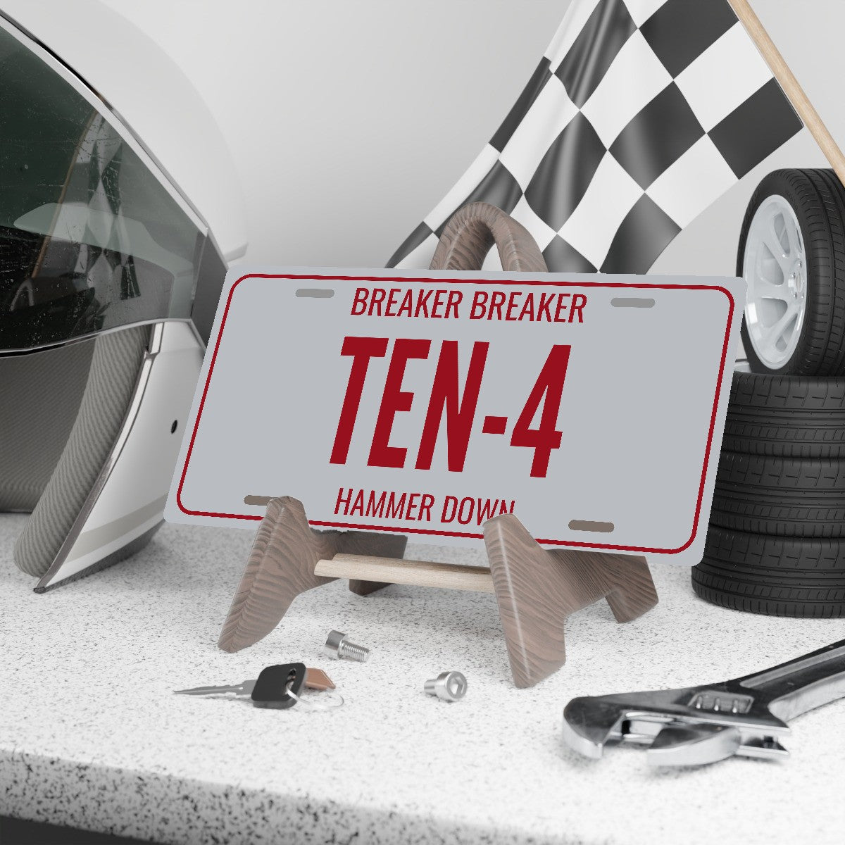 Breaker Breaker Ten-4 License Plate Sign - 12 x 6 in aluminum license plate