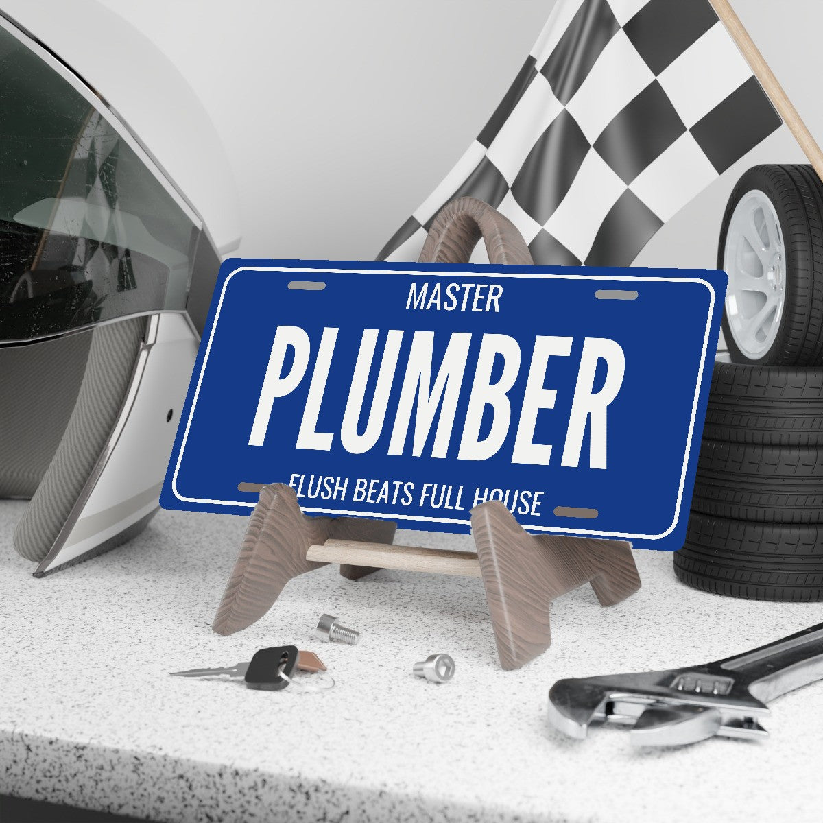 Master Plumber License Plate Sign - 12 x 6 in aluminum license plate