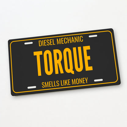 Diesel Mechanic Torque License Plate Sign - 12 x 6 in aluminum license plate