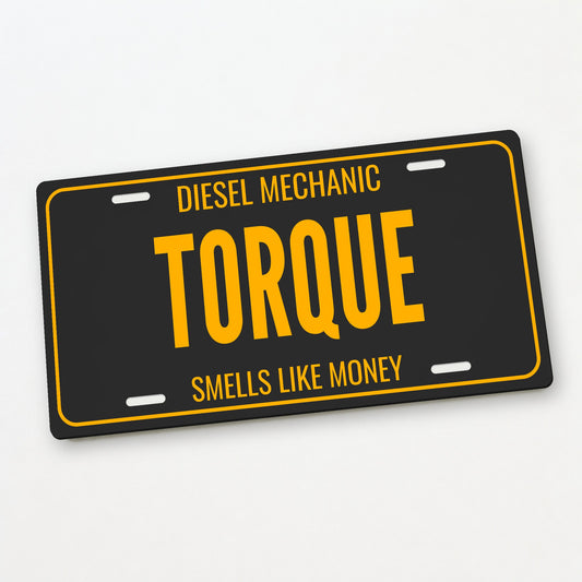 Diesel Mechanic Torque License Plate Sign - 12 x 6 in aluminum license plate