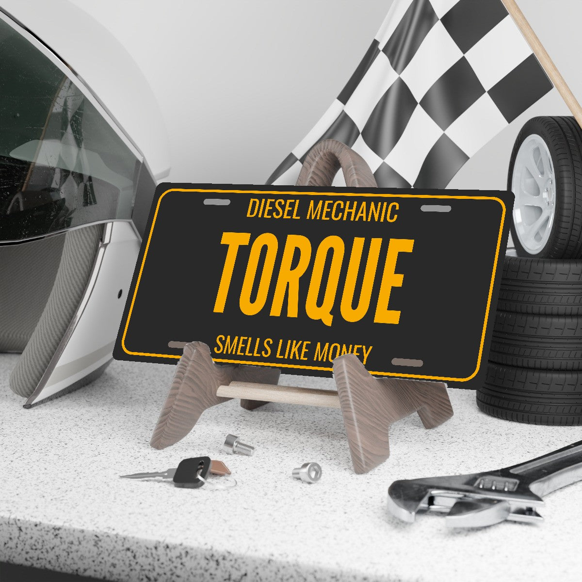 Diesel Mechanic Torque License Plate Sign - 12 x 6 in aluminum license plate