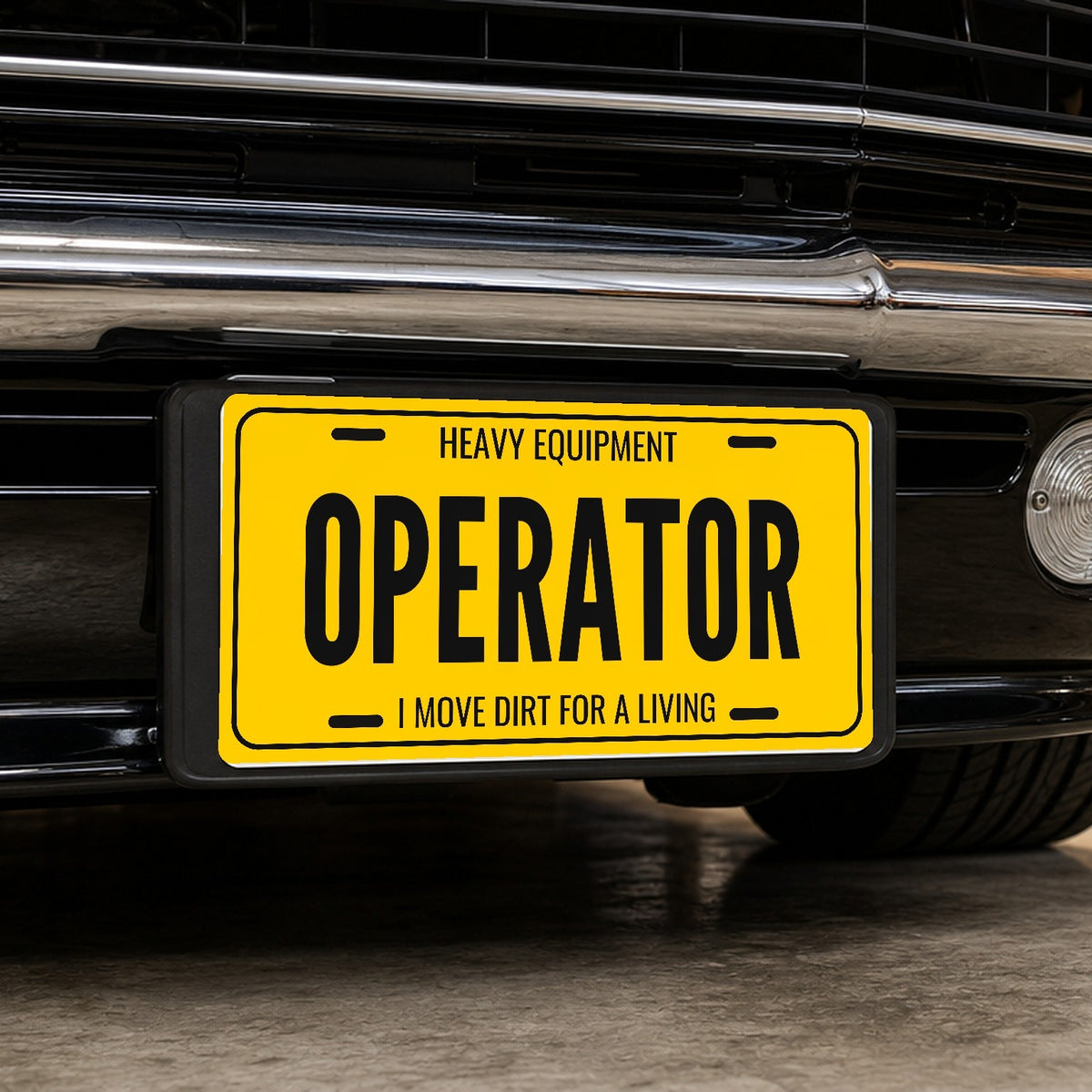 Heavy Equipment Operator License Plate Sign - 12 x 6 in aluminum license plate