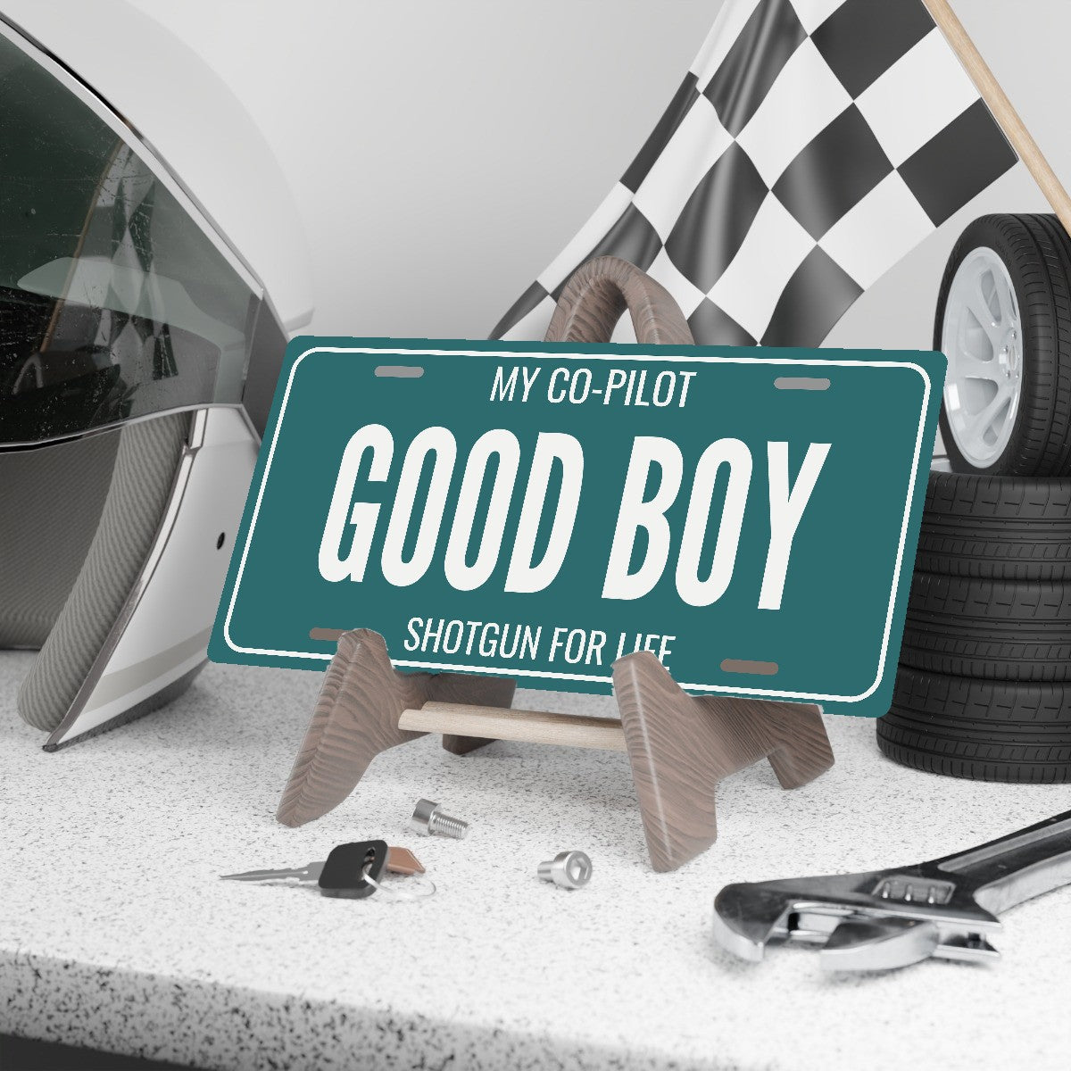My Co-Pilot Good Boy Dog License Plate - 12 x 6 in aluminum license plate