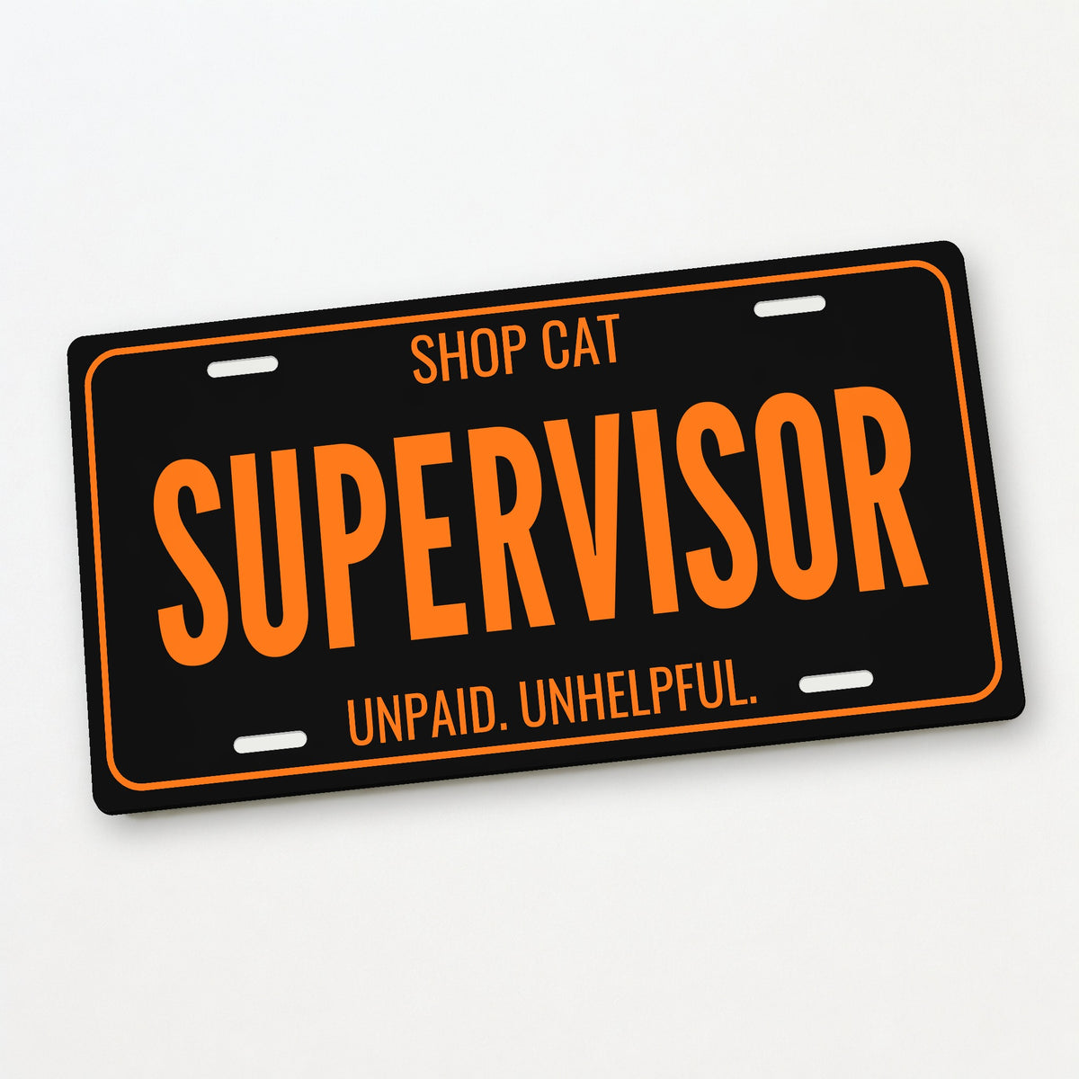 Shop Cat Supervisor Cat License Plate - 12 x 6 in aluminum license plate