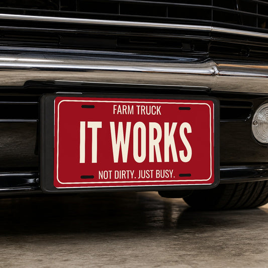 Farm Truck It Works Truck License Plate - 12 x 6 in aluminum license plate