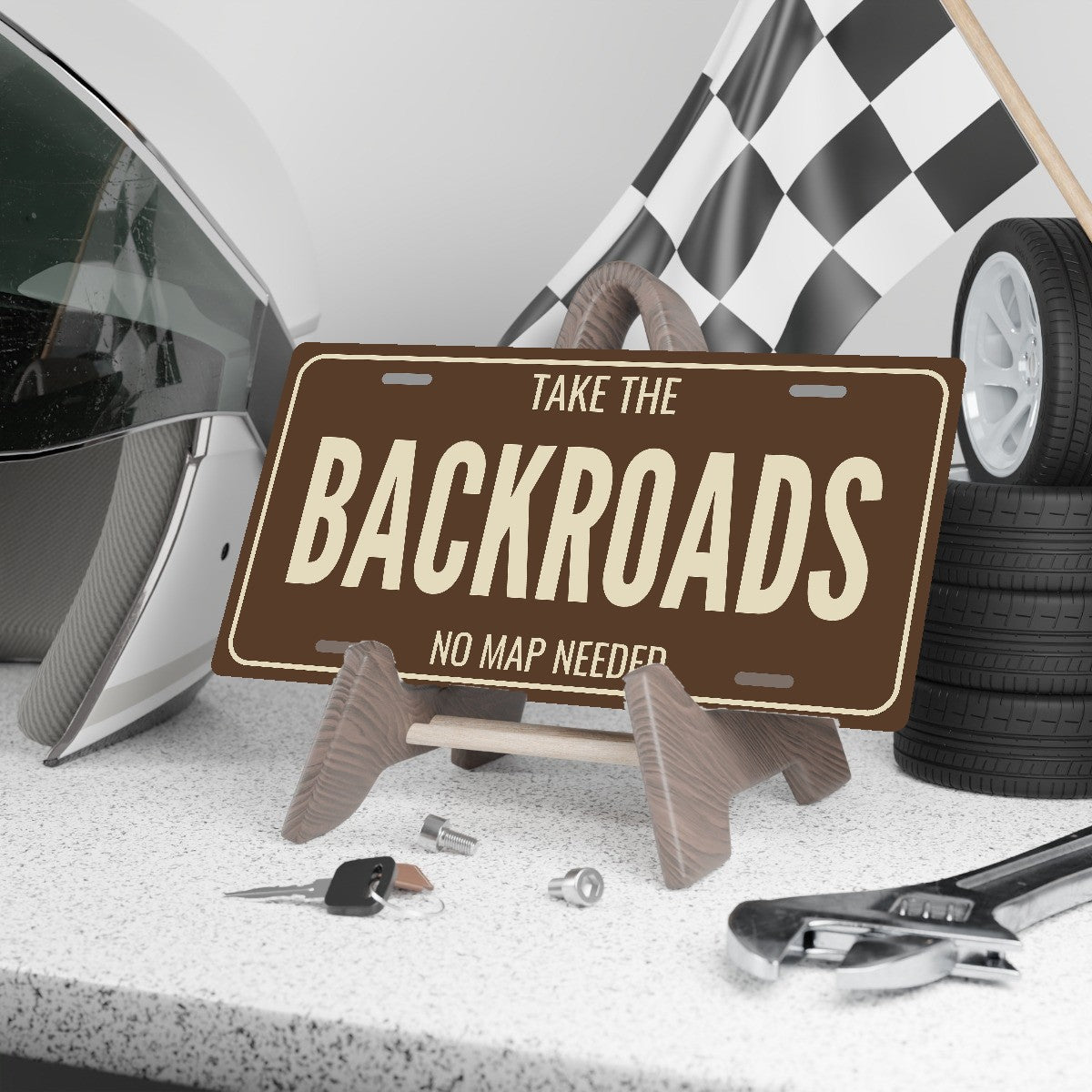 Take The Backroads Truck License Plate - 12 x 6 in aluminum license plate