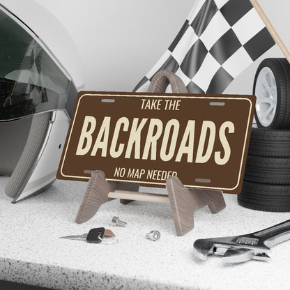 Take The Backroads Truck License Plate - 12 x 6 in aluminum license plate