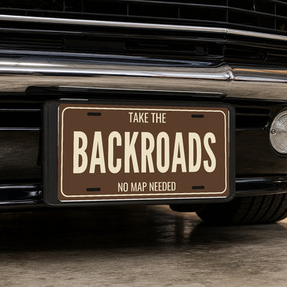 Take The Backroads Truck License Plate - 12 x 6 in aluminum license plate