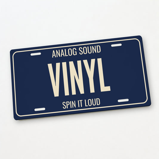 Analog Sound Vinyl Vinyl Record License Plate Sign - 12 x 6 in aluminum license plate