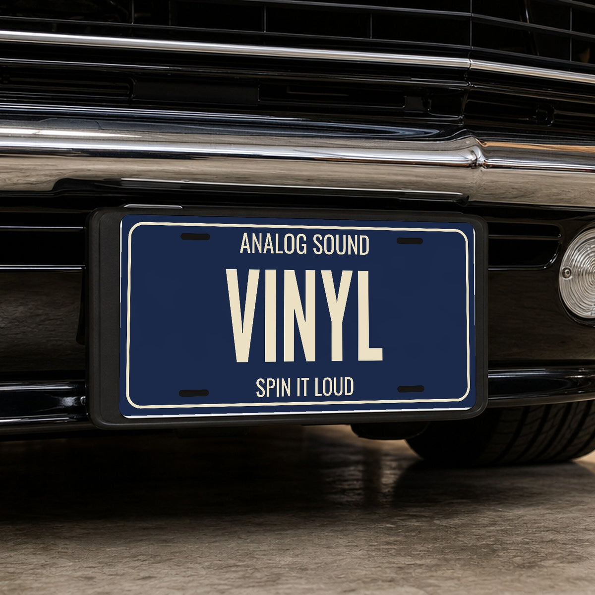 Analog Sound Vinyl Vinyl Record License Plate Sign - 12 x 6 in aluminum license plate