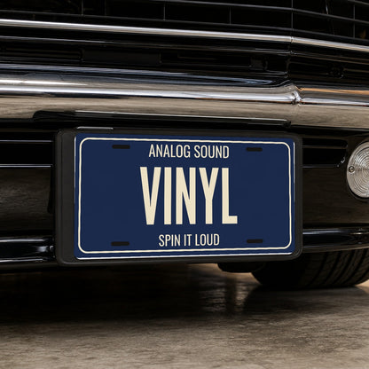Analog Sound Vinyl Vinyl Record License Plate Sign - 12 x 6 in aluminum license plate