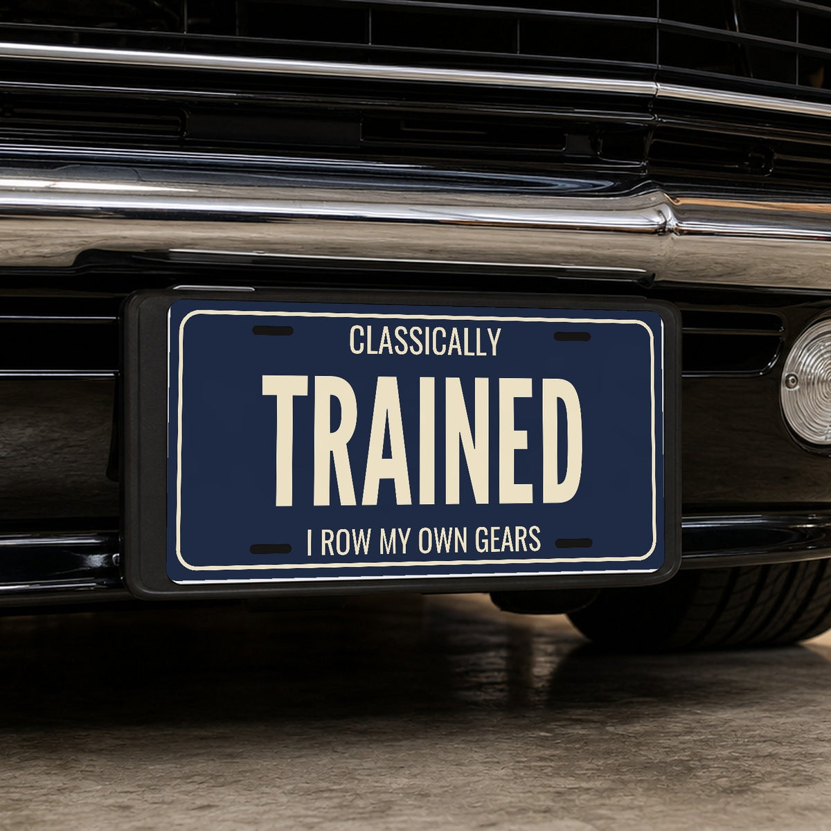 Classically Trained Stick Shift License Plate Sign - 12 x 6 in aluminum vanity plate