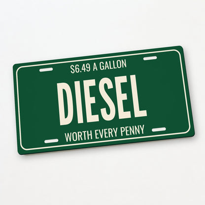 $6.49 A Gallon Diesel Truck License Plate Sign - 12 x 6 in aluminum license plate