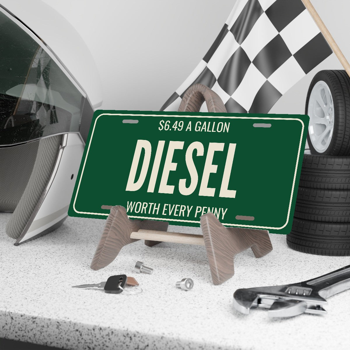 $6.49 A Gallon Diesel Truck License Plate Sign - 12 x 6 in aluminum license plate