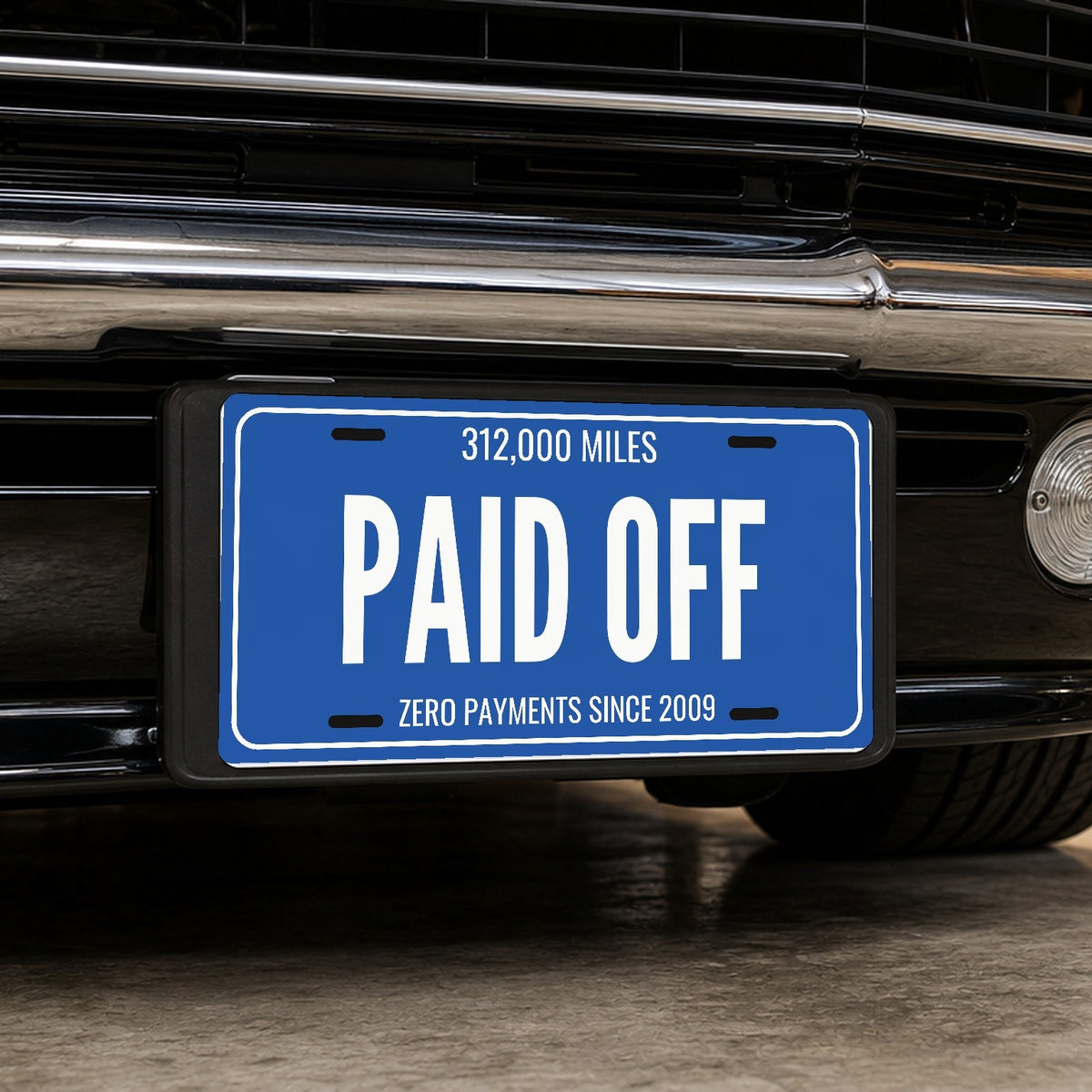 312,000 Miles Paid Off Car Guy License Plate Sign - 12 x 6 in aluminum license plate