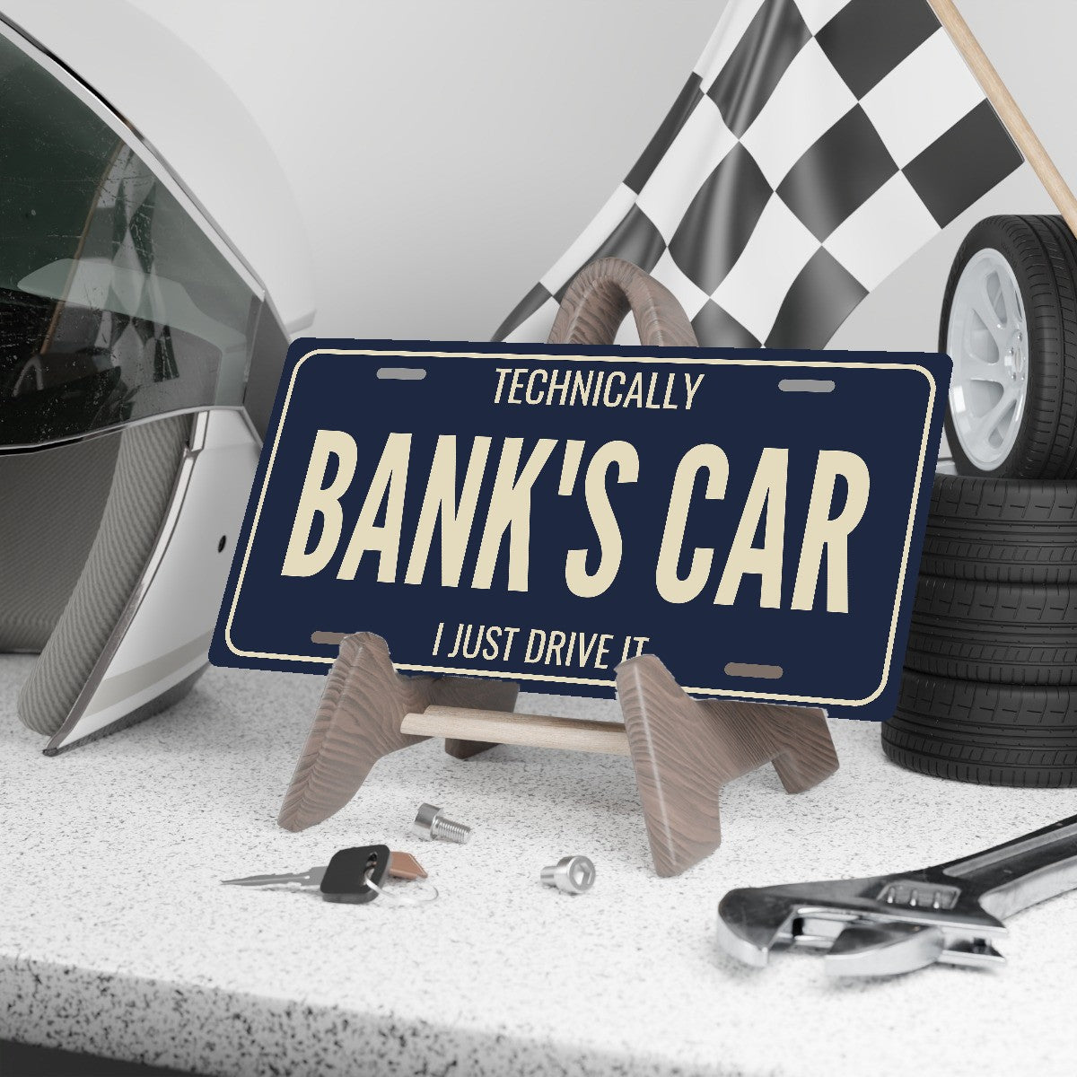 Technically Bank's Car Funny License Plate Sign - 12 x 6 in aluminum license plate
