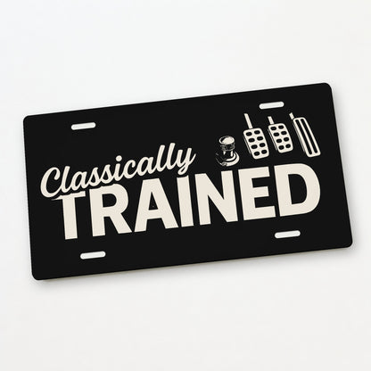 Classically Trained with Dimmer Stick Shift License Plate Sign - 12 x 6 in aluminum license plate