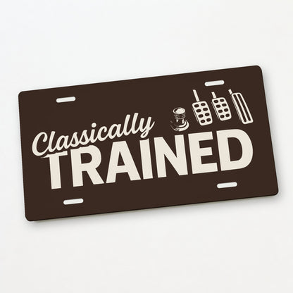 Classically Trained with Dimmer Stick Shift License Plate Sign - 12 x 6 in aluminum license plate