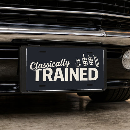 Classically Trained with Dimmer Stick Shift License Plate Sign - 12 x 6 in aluminum license plate