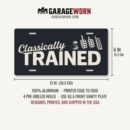 Classically Trained with Dimmer Stick Shift License Plate Sign - 12 x 6 in aluminum license plate