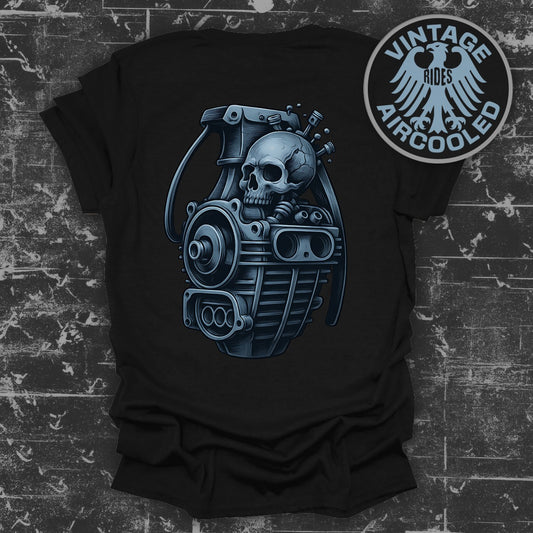 Vintage Rides Aircooled Skull Design T-Shirt product