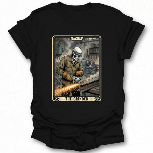 The Grinder Skull Worker Graphic Design T-Shirt