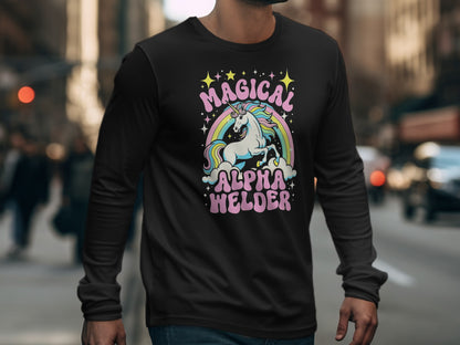 Magical Alpha Helder Unicorn Graphic Long Sleeve Shirt