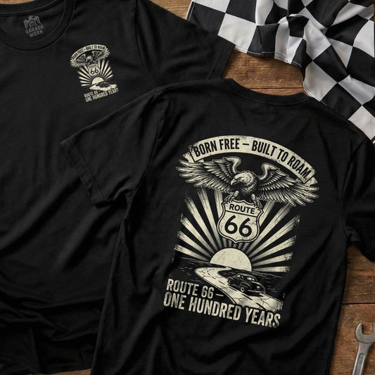 Born Free Built To Roam Route 66 One Hundred Years T-Shirt